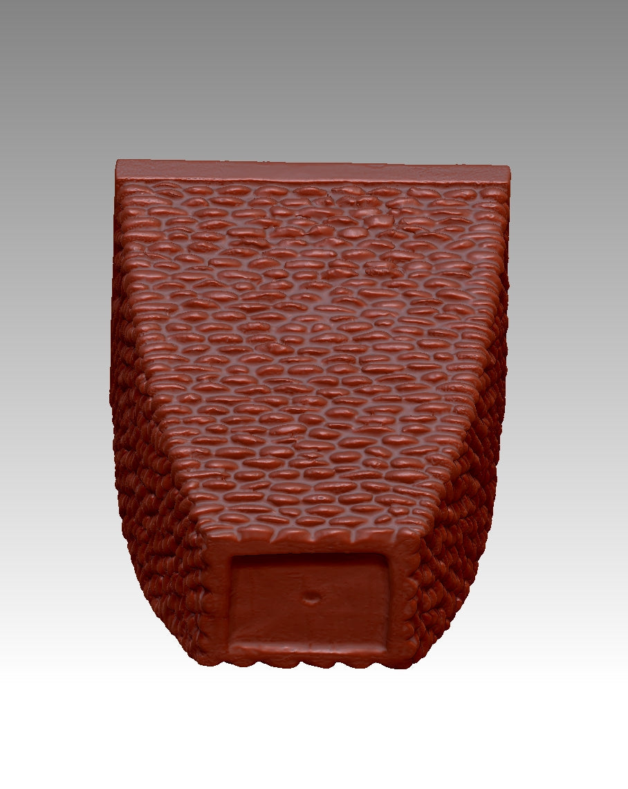 3D model of textured zisha flowerpot