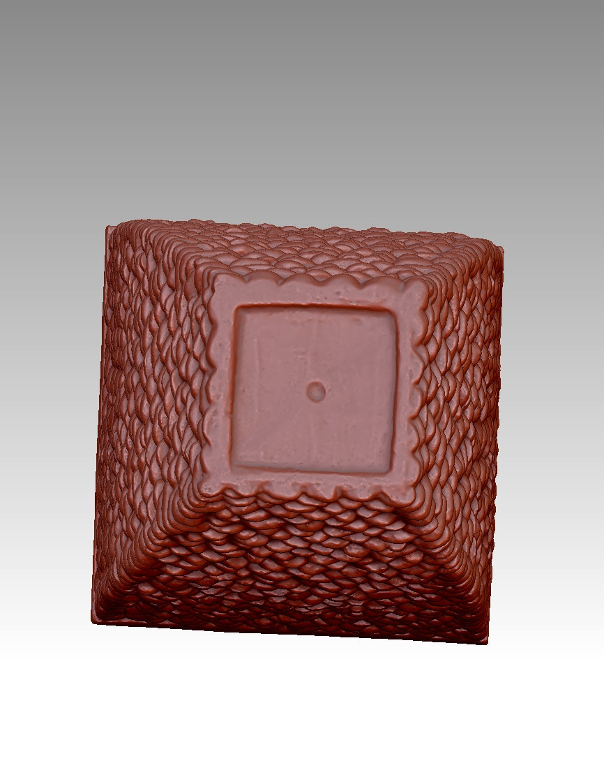 3D model of textured zisha flowerpot