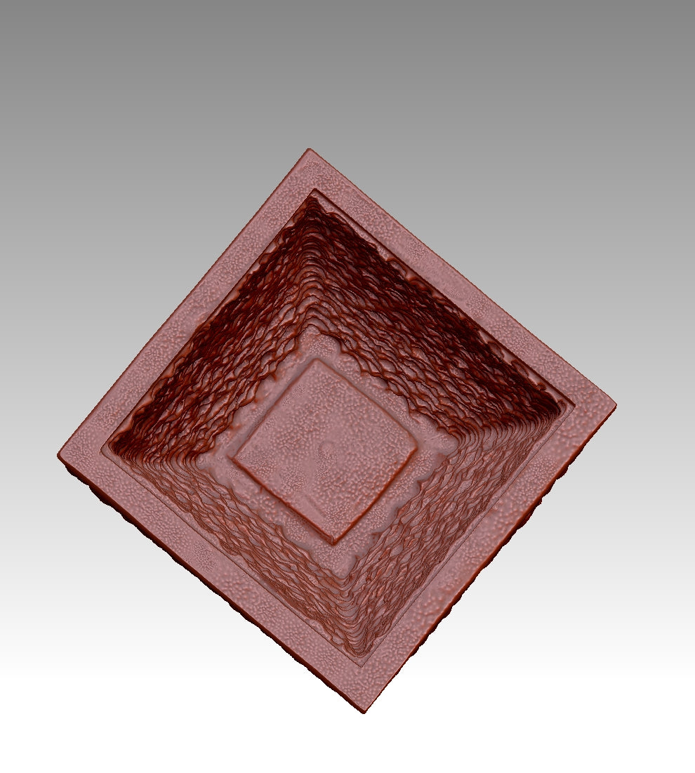 3D model of textured zisha flowerpot
