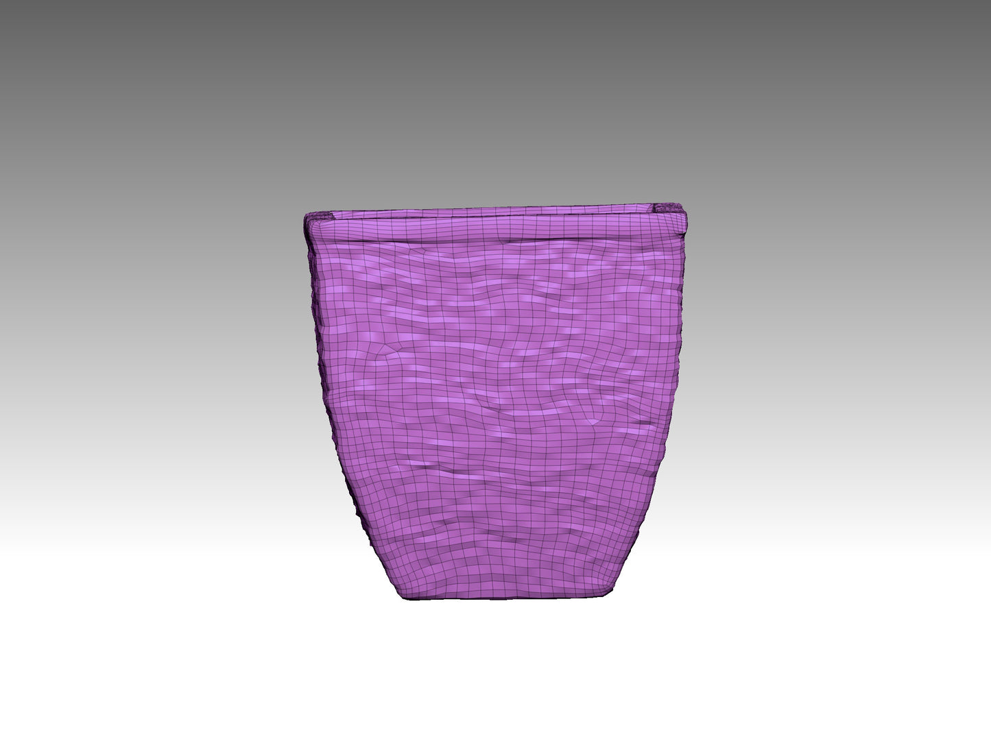 3D model of textured zisha flowerpot