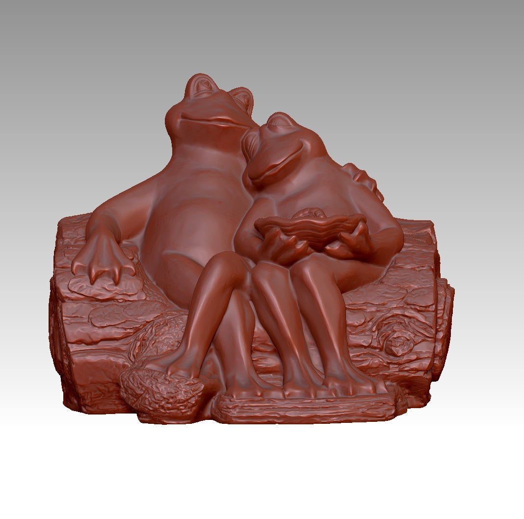 Cute and Fun Double Frog 3D Model