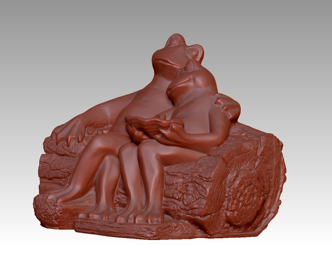 Cute and Fun Double Frog 3D Model