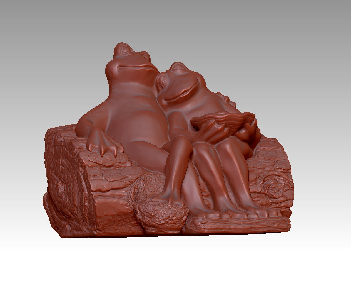 Cute and Fun Double Frog 3D Model