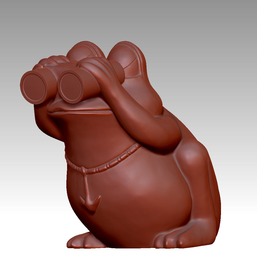 3D telescope frog diorama model