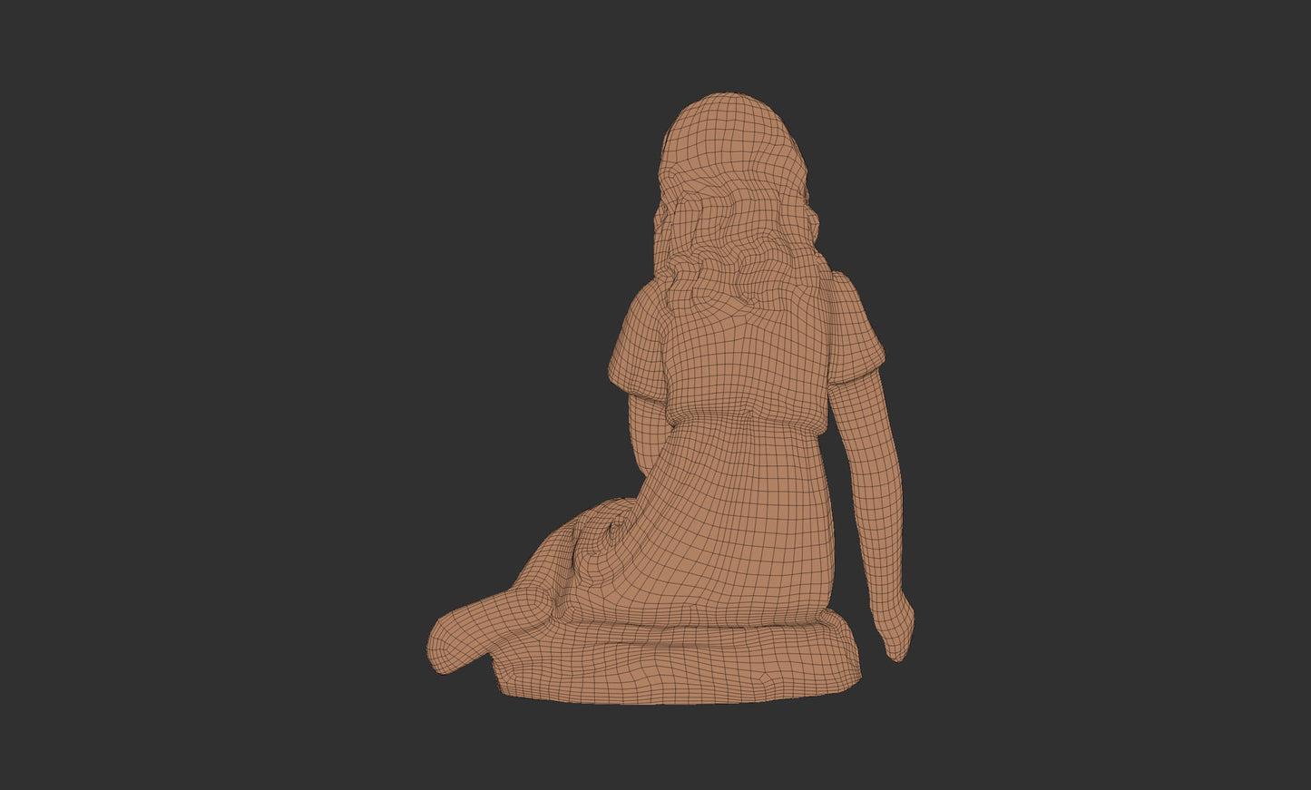 Sculpture of a Girl in the Courtyard