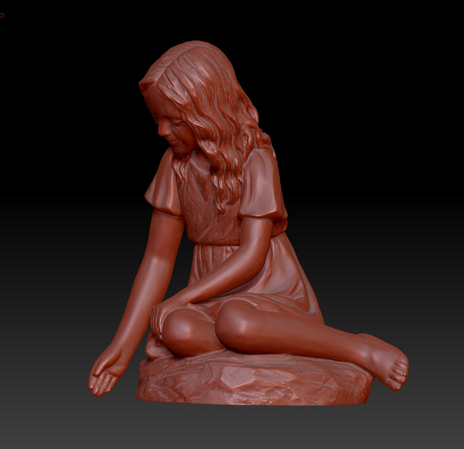 Sculpture of a Girl in the Courtyard