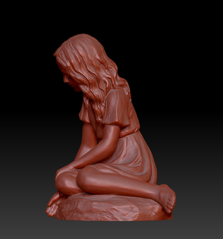 Sculpture of a Girl in the Courtyard