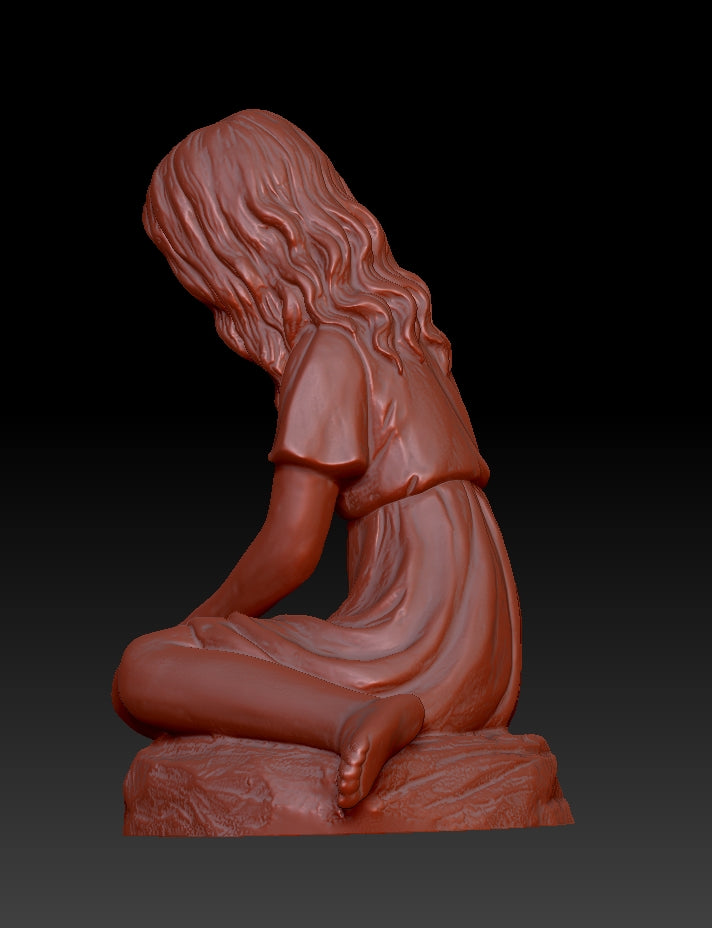 Sculpture of a Girl in the Courtyard