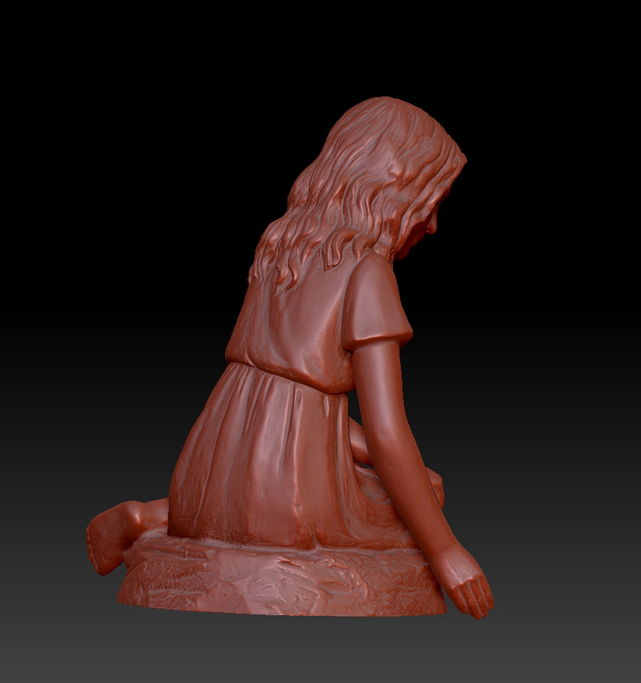 Sculpture of a Girl in the Courtyard