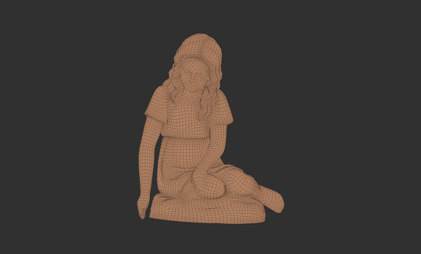 Sculpture of a Girl in the Courtyard