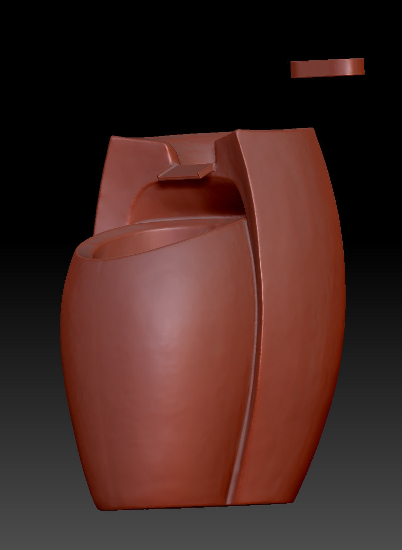 Zen-inspired flowing water ceramic pot