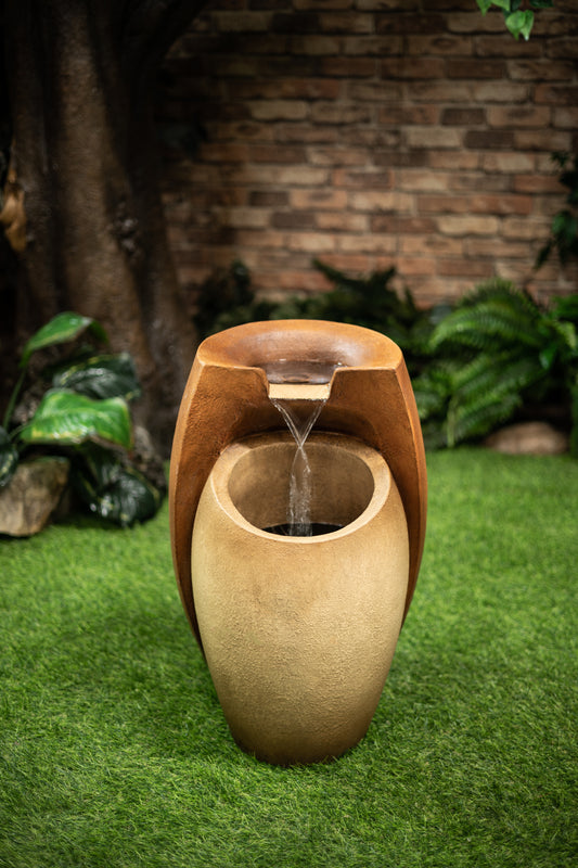 Zen-inspired flowing water ceramic pot