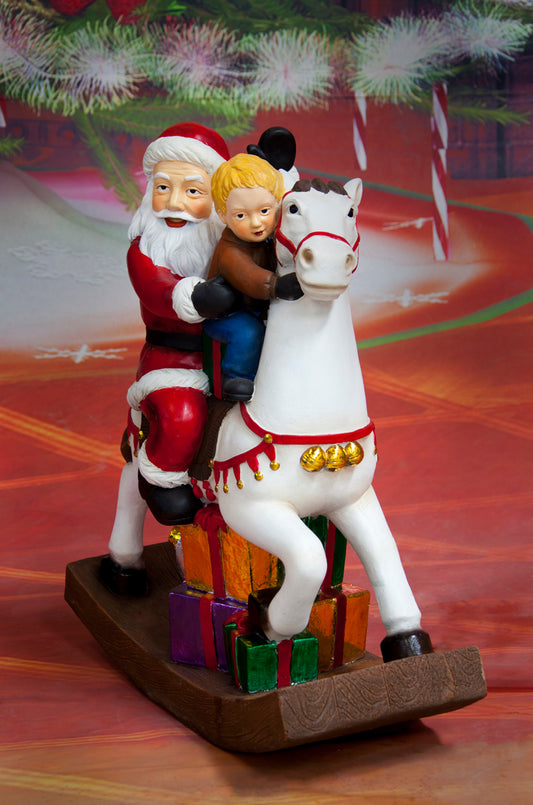American retro gift Santa Claus rocking horse