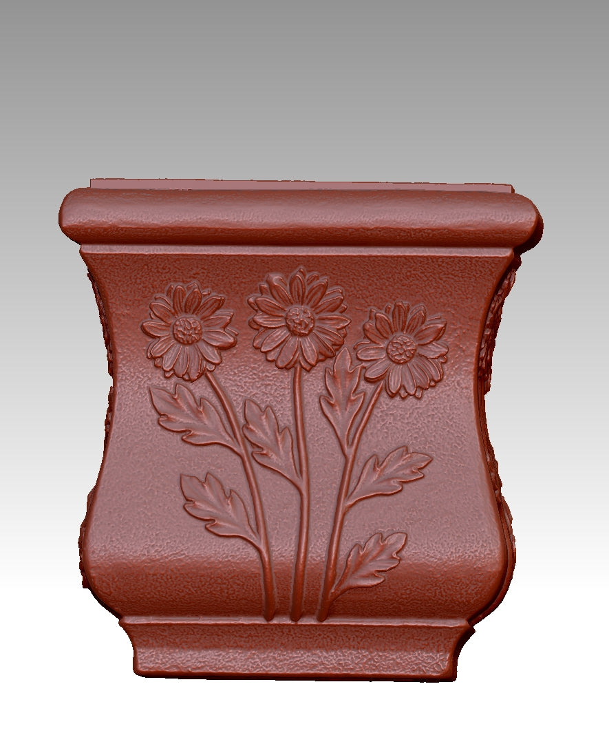 carved flower pot