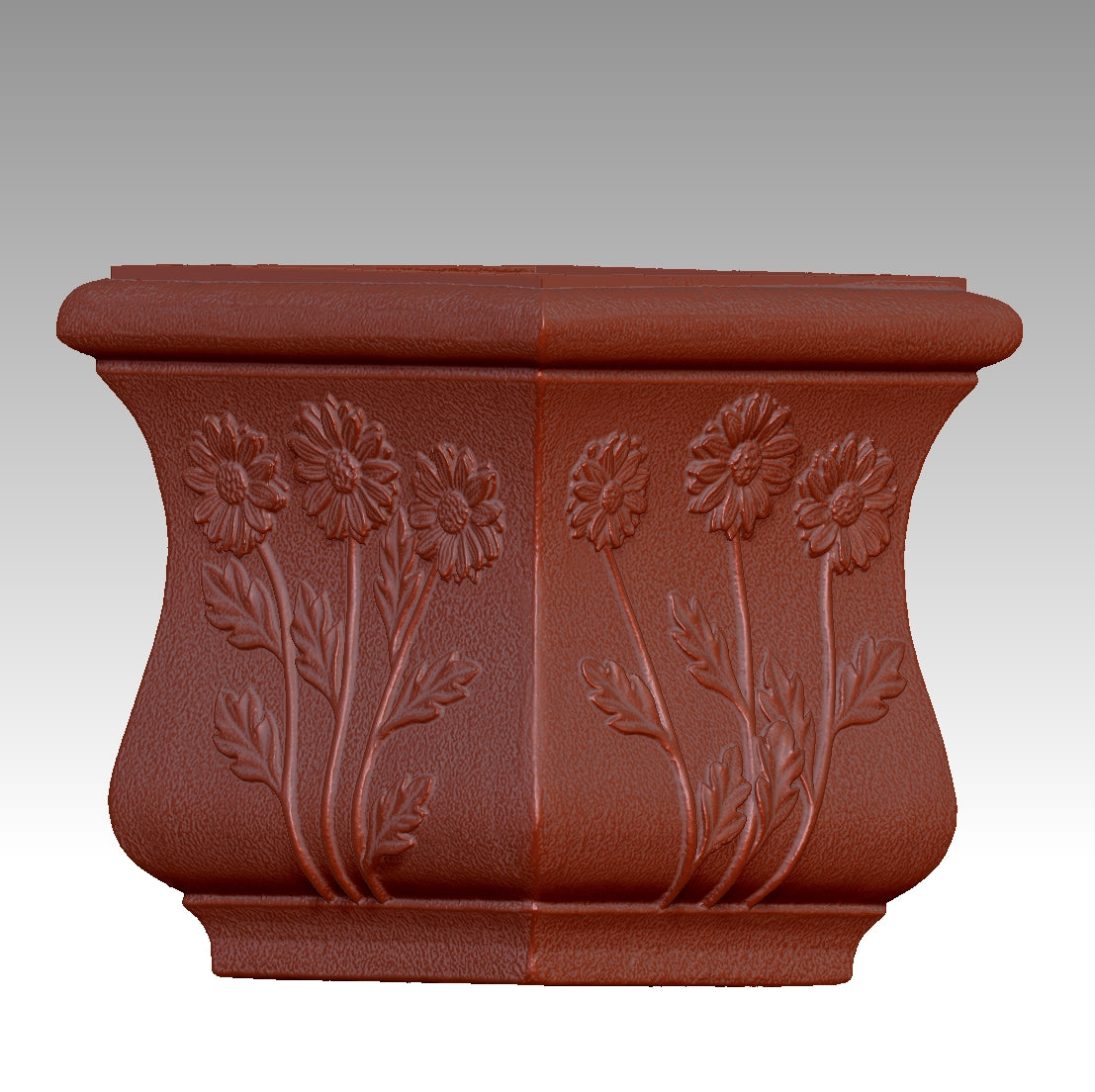 carved flower pot