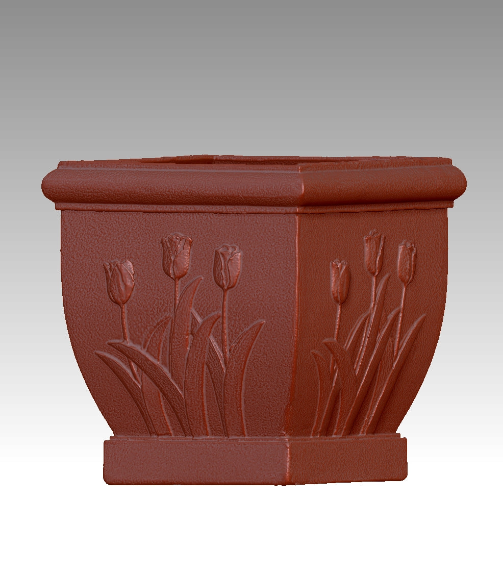 Retro embossed flowerpot