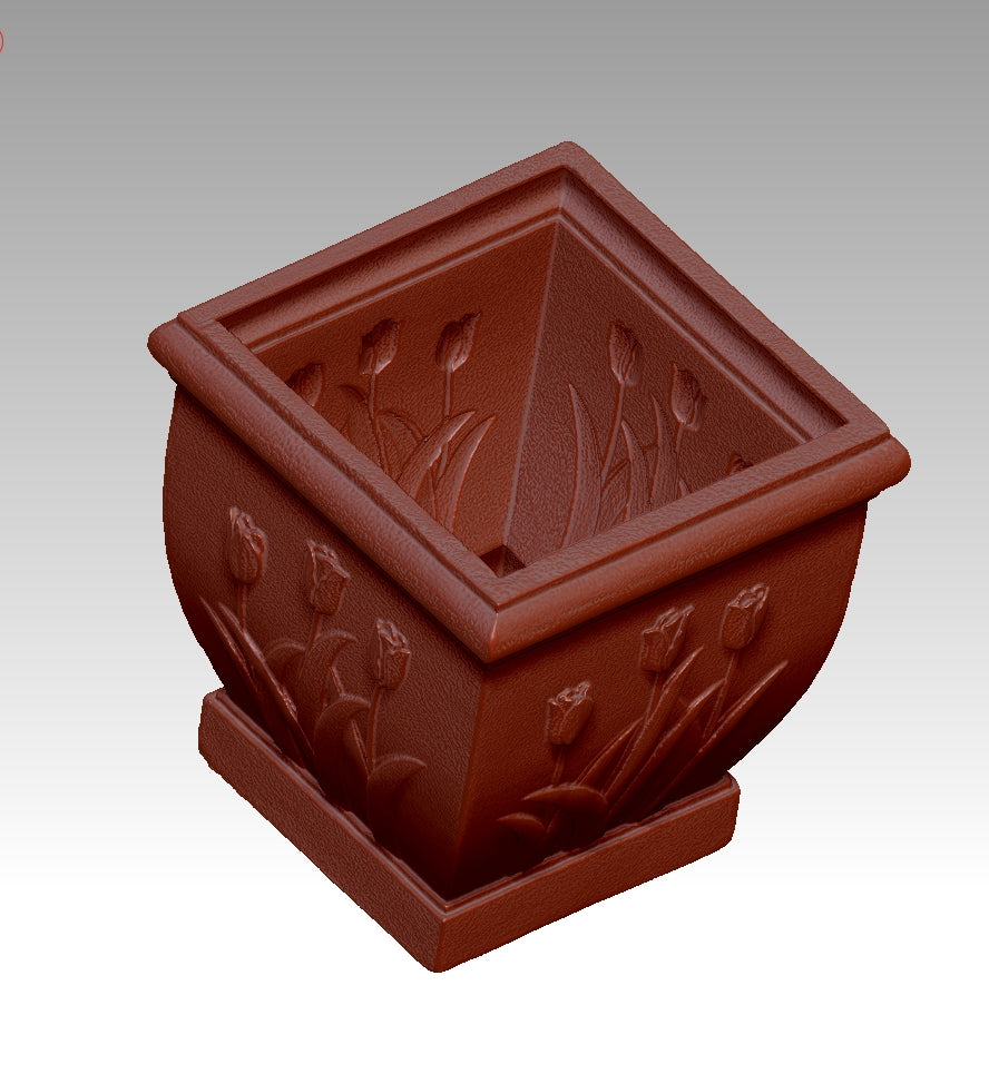 Retro embossed flowerpot