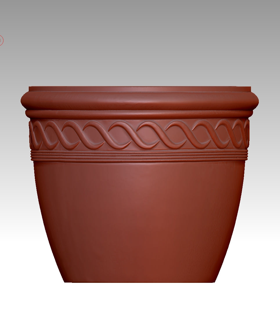 Antique carved ceramic pot model