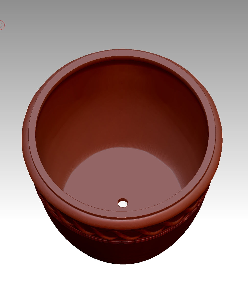 Antique carved ceramic pot model