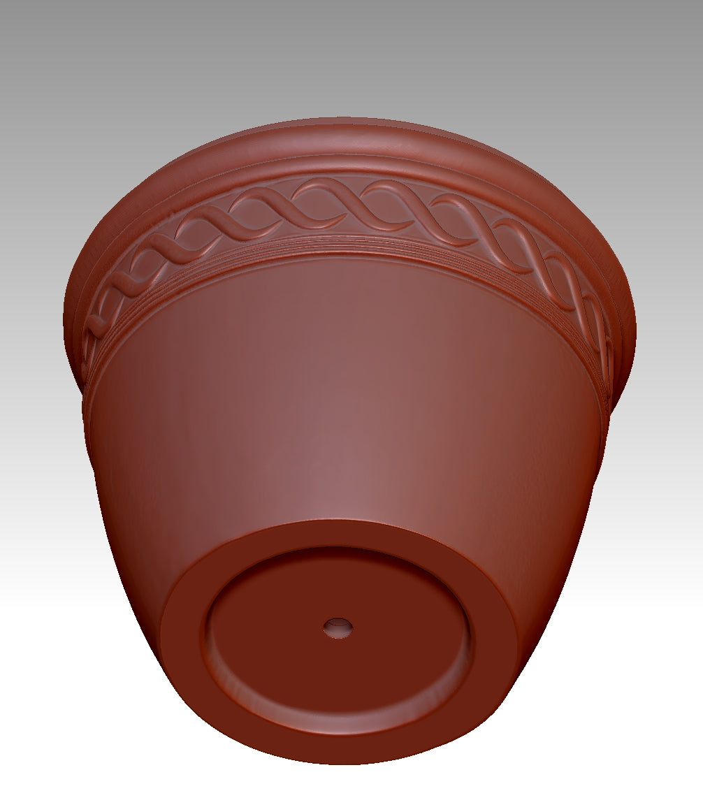 Antique carved ceramic pot model