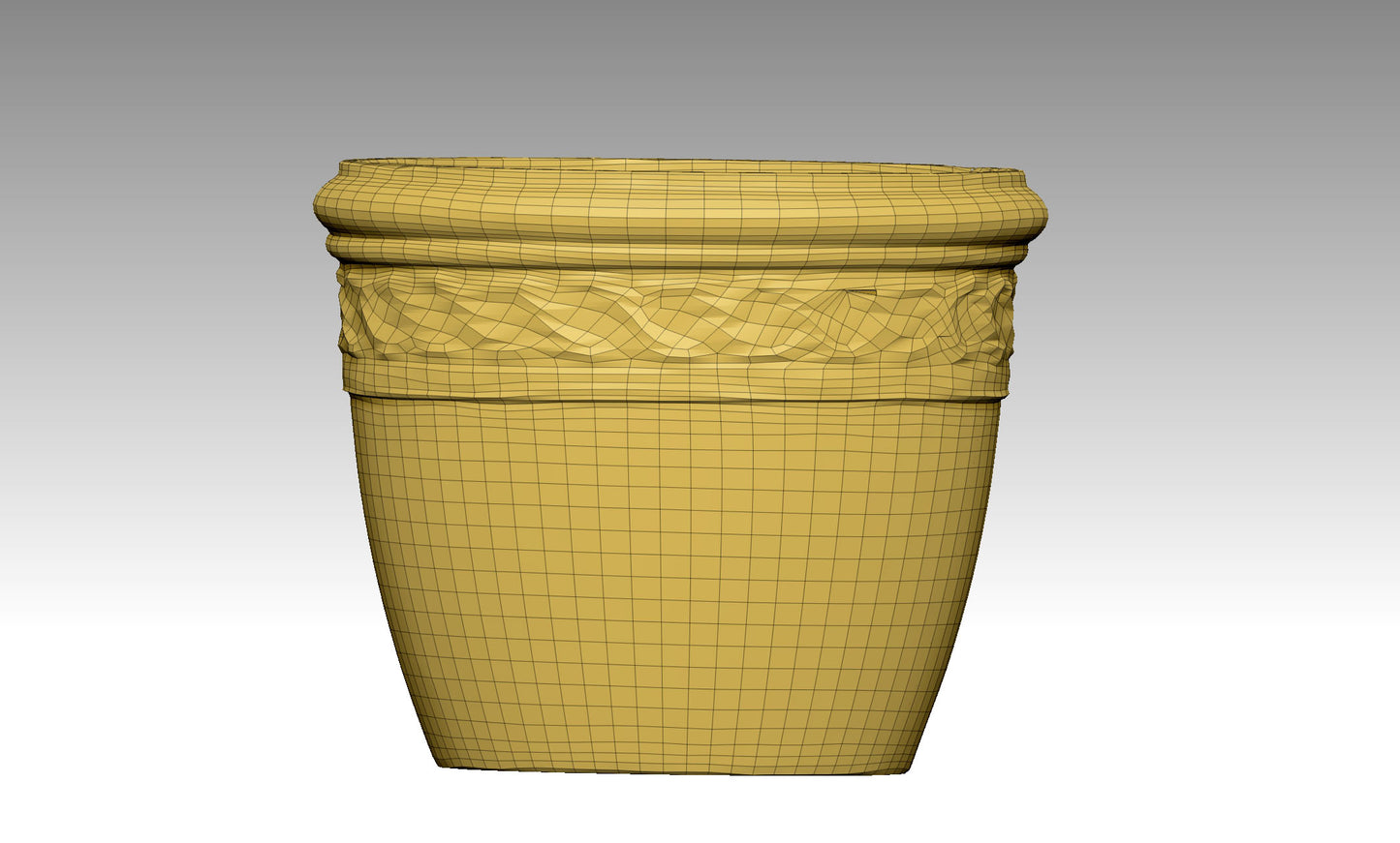 Antique carved ceramic pot model