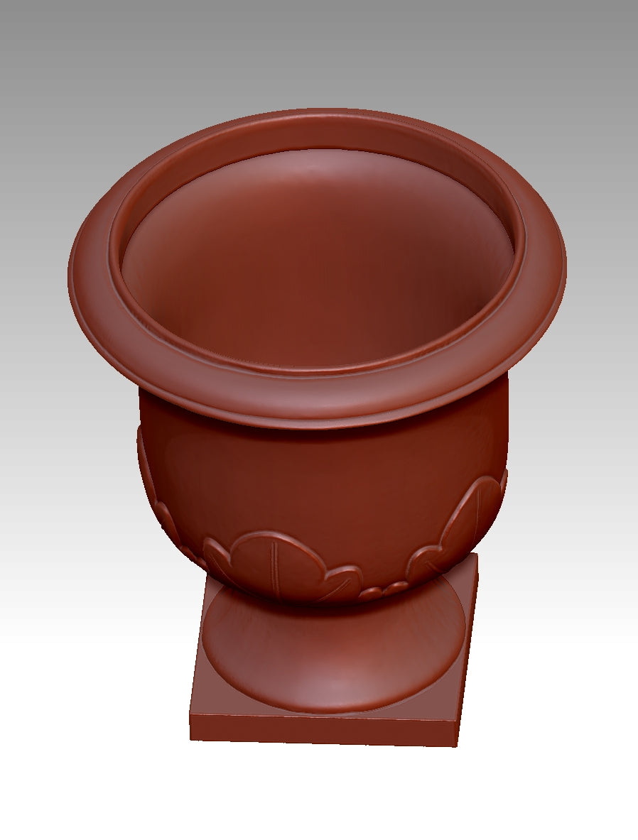 Vintage carved flower pot