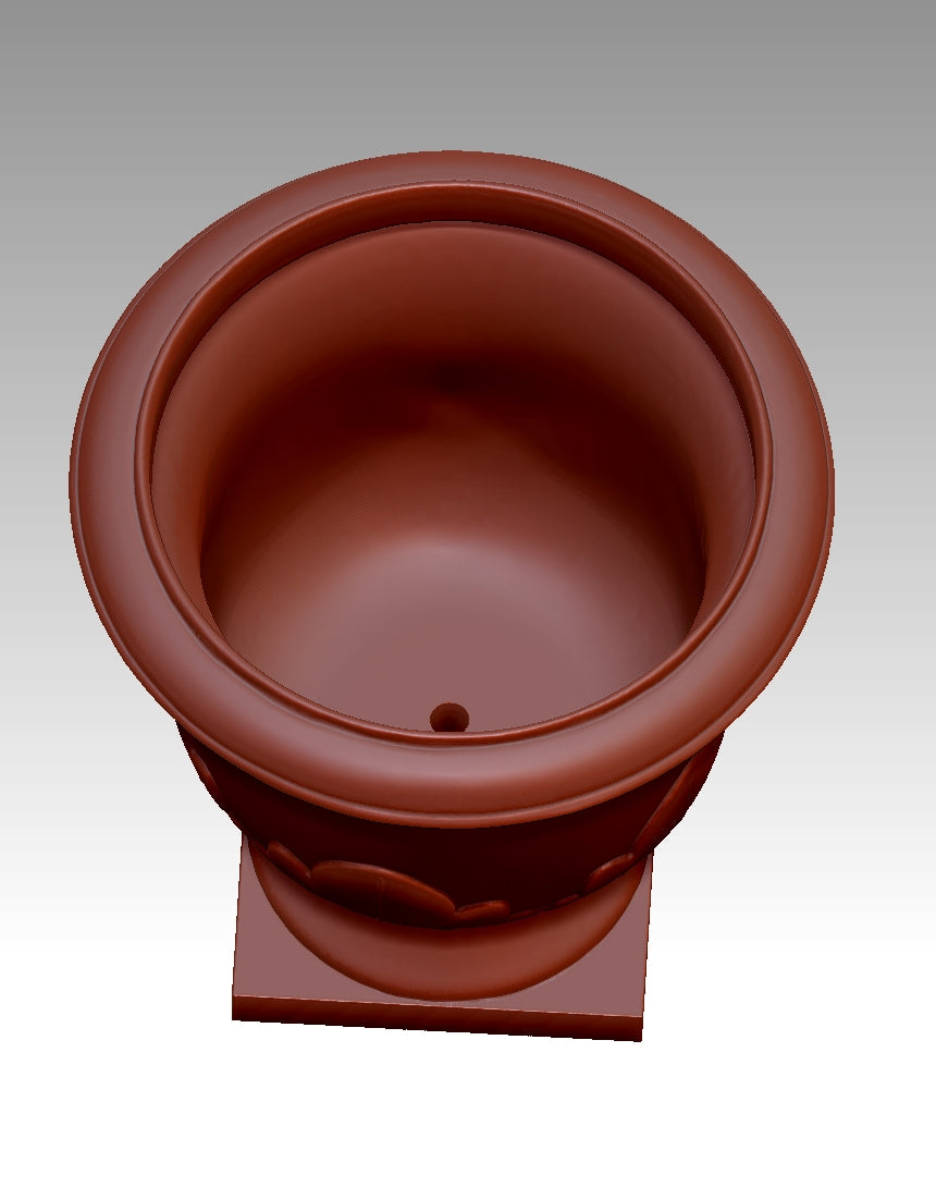 Vintage carved flower pot