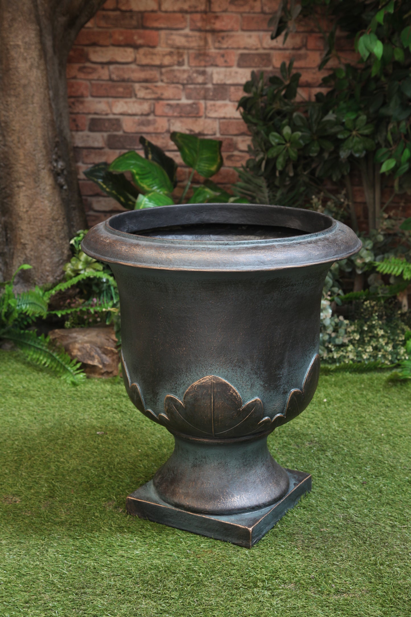 Vintage carved flower pot