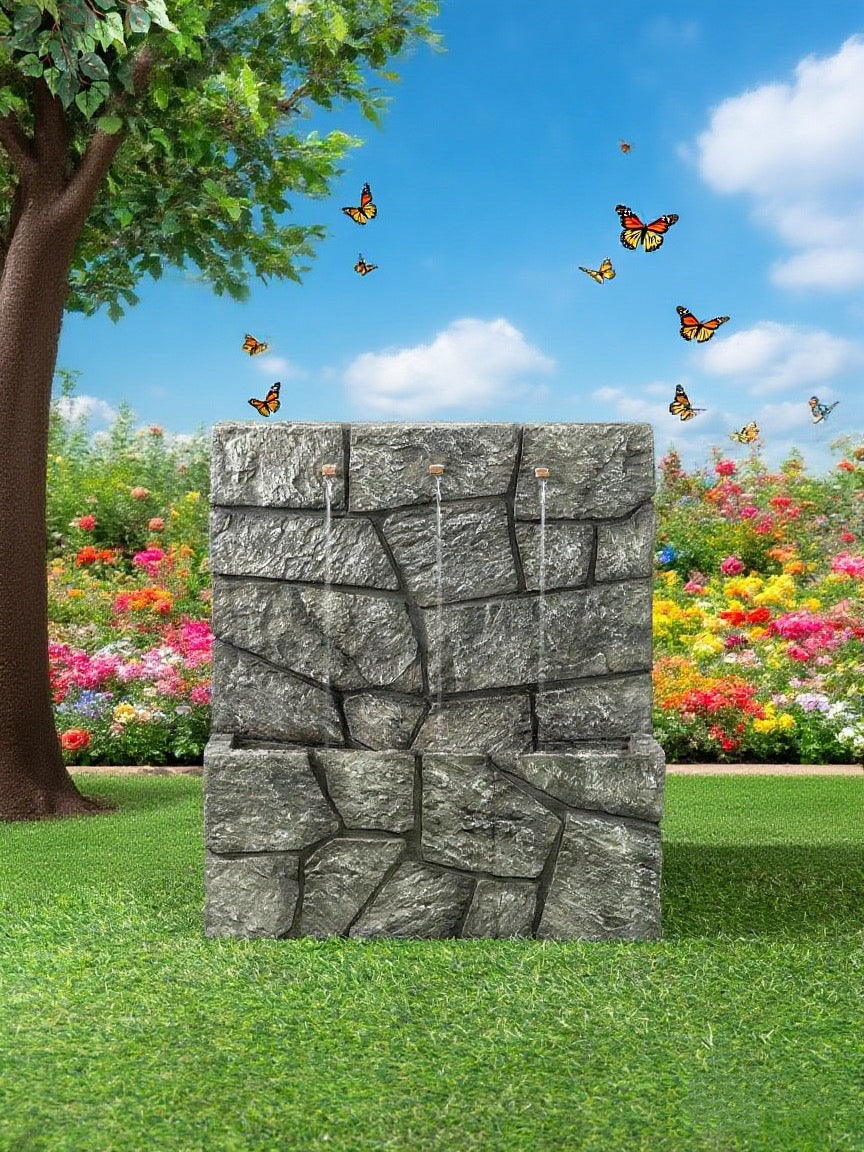 Stone wall water flow design