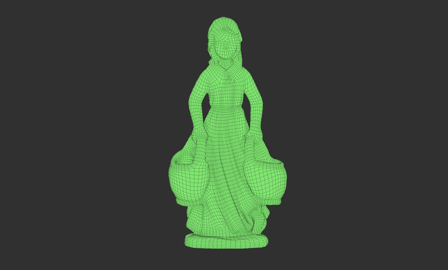 Sculpture of a Basket Carrying Girl