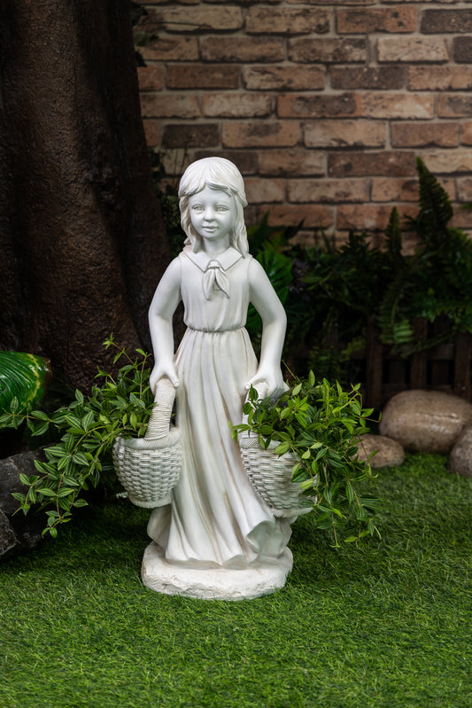 Sculpture of a Basket Carrying Girl