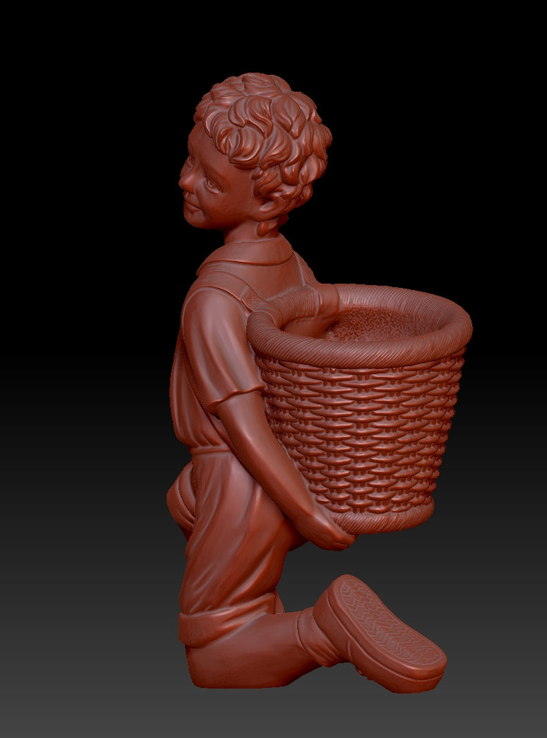 Basket-carrying boy
