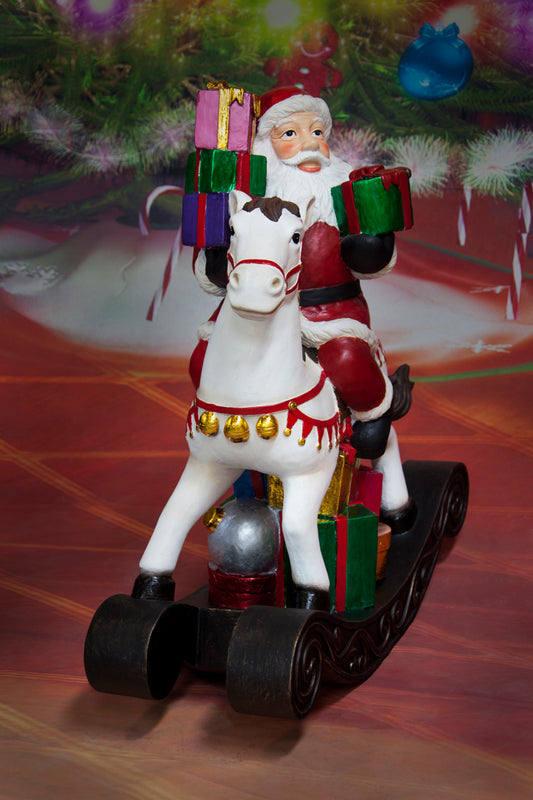 American retro gift Santa Claus rocking horse