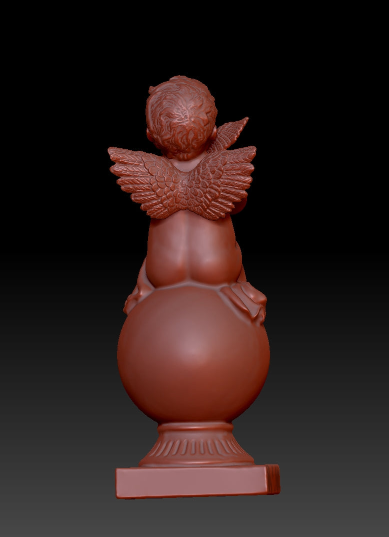 Little angel holding a bird