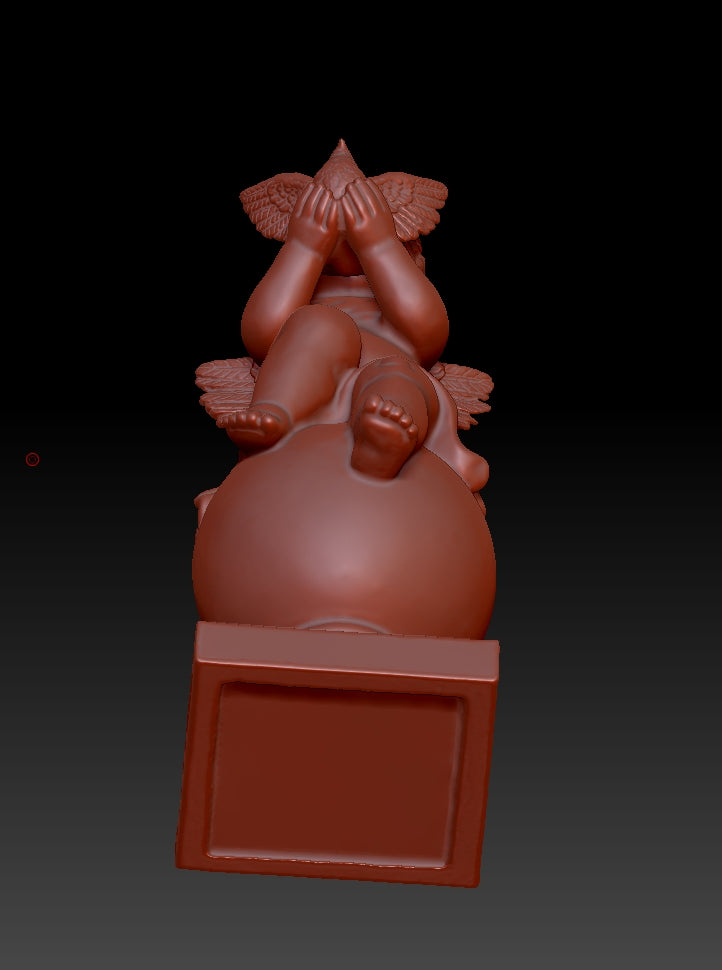 Little angel holding a bird