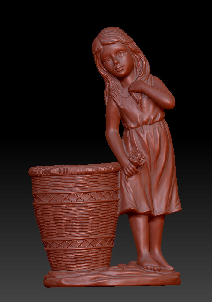 Girl with Flower Basket