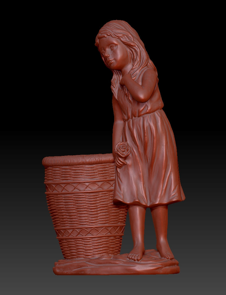 Girl with Flower Basket