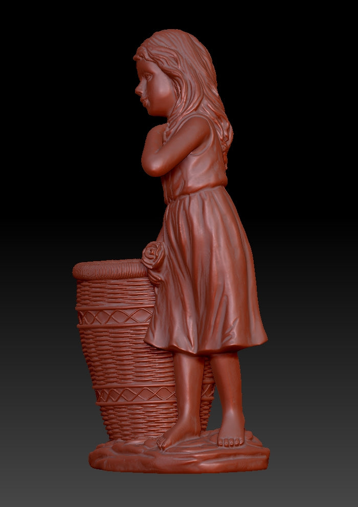 Girl with Flower Basket