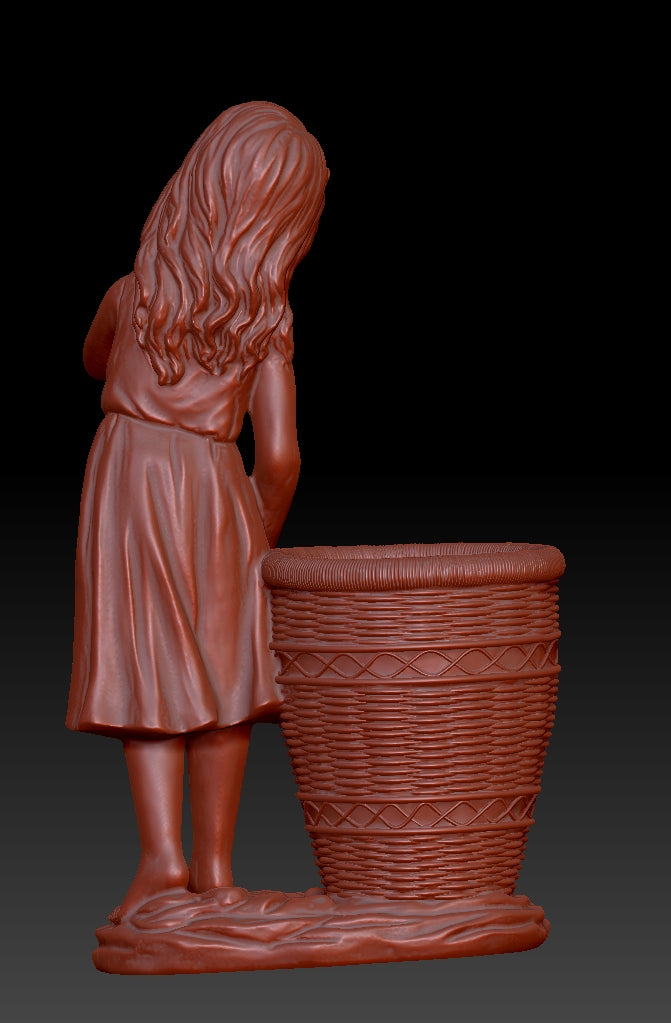 Girl with Flower Basket