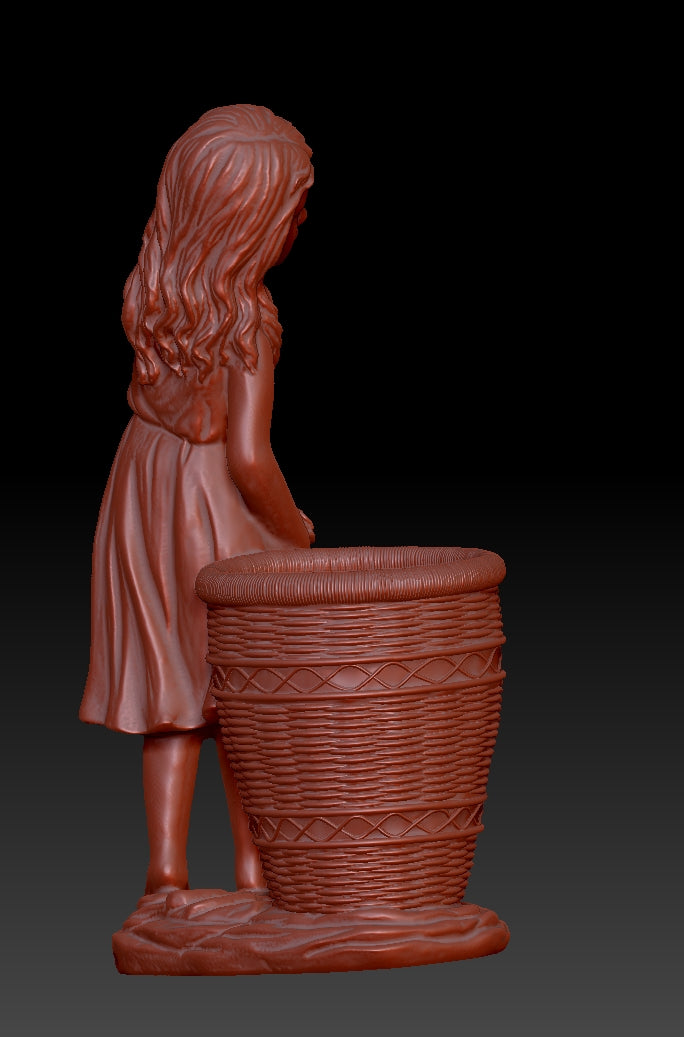 Girl with Flower Basket