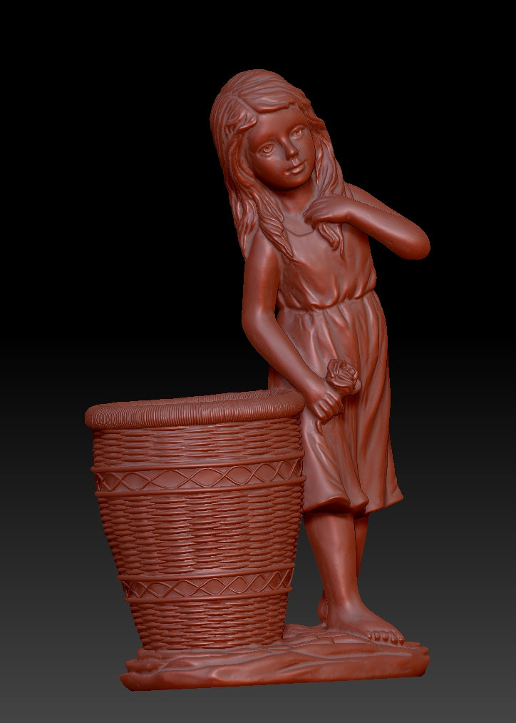 Girl with Flower Basket