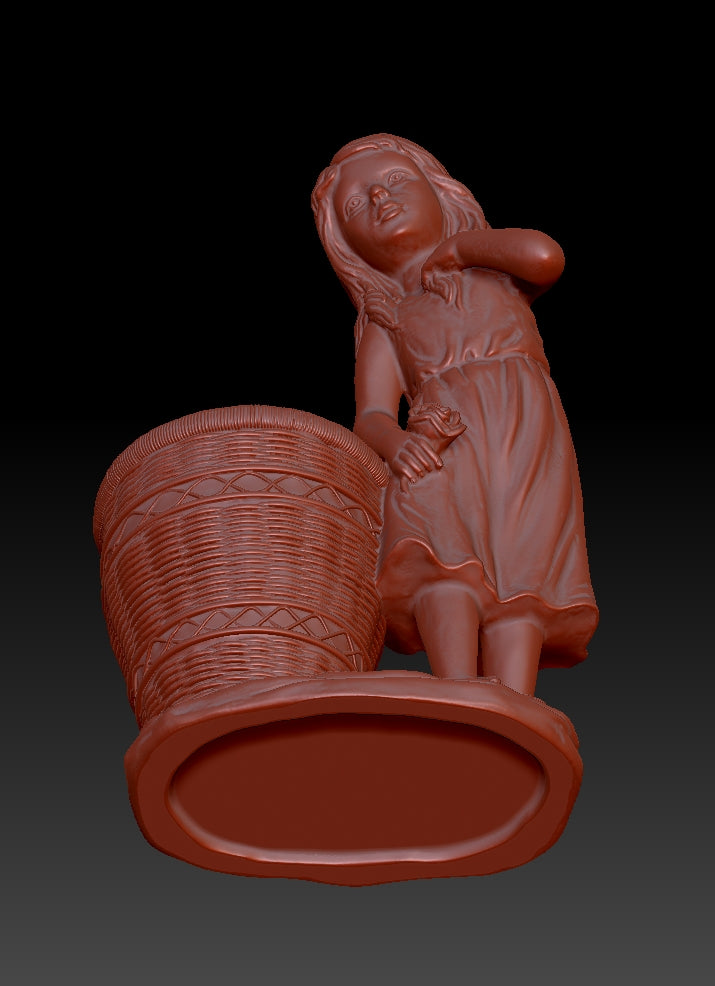 Girl with Flower Basket