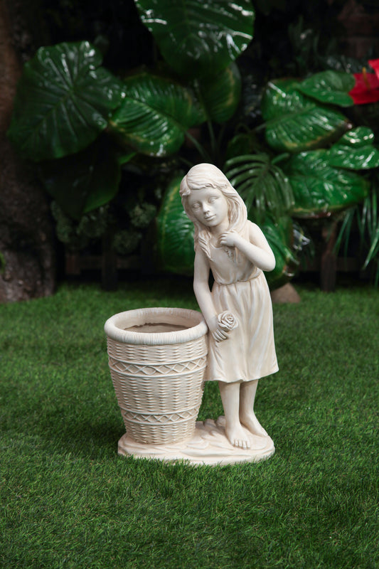 Girl with Flower Basket