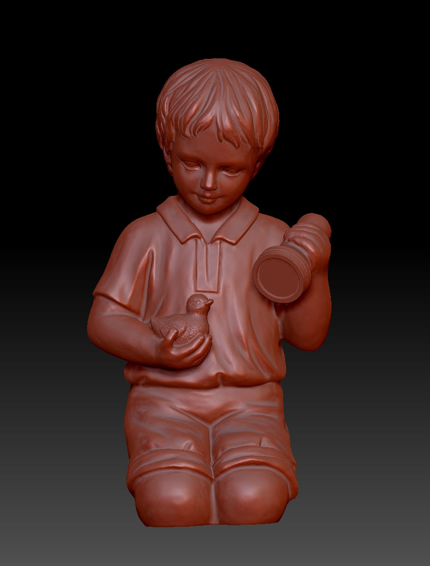 Sculpture of Childlike Explorer