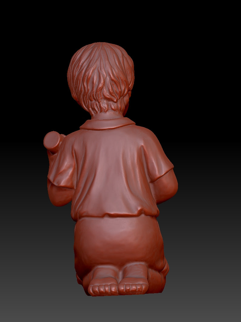 Sculpture of Childlike Explorer