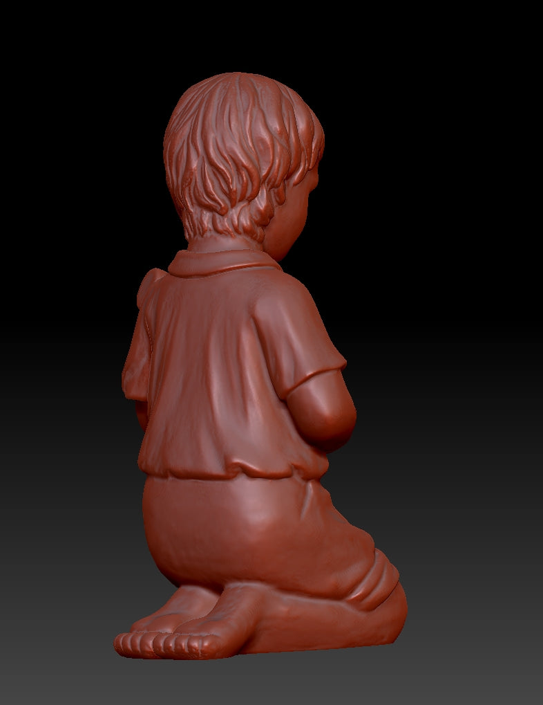 Sculpture of Childlike Explorer