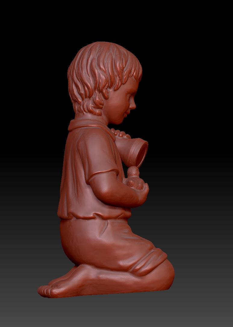 Sculpture of Childlike Explorer