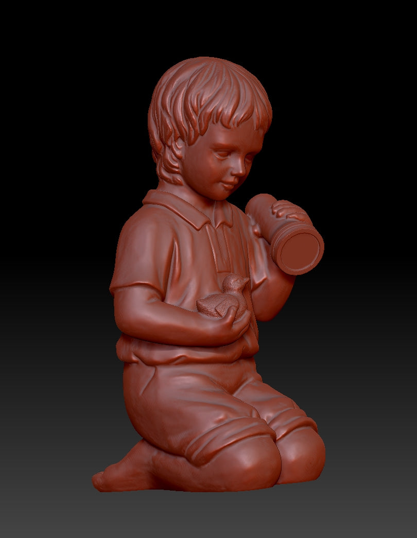 Sculpture of Childlike Explorer