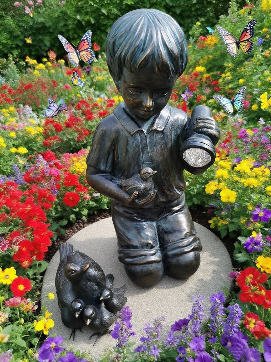 Sculpture of Childlike Explorer