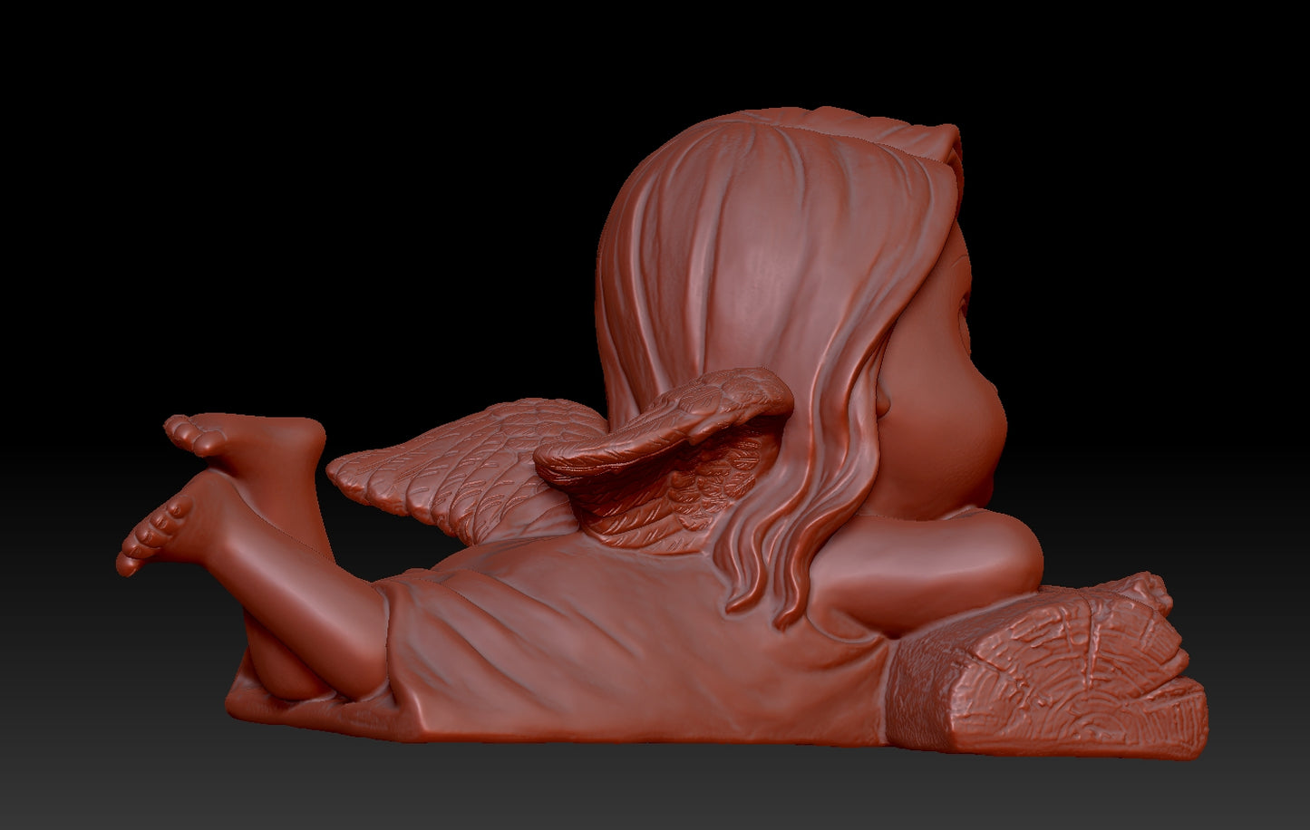 Cute girl crouching on wood